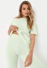 Missguided - Mint Oversized T Shirt And Flared Leggings Co Ord Set