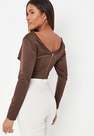 Missguided - Brown Chocolate Plunge Satin Corset Top