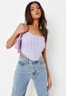 Missguided - Lilac Dobby Mesh Strapless Corset Top