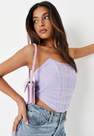 Missguided - Lilac Dobby Mesh Strapless Corset Top