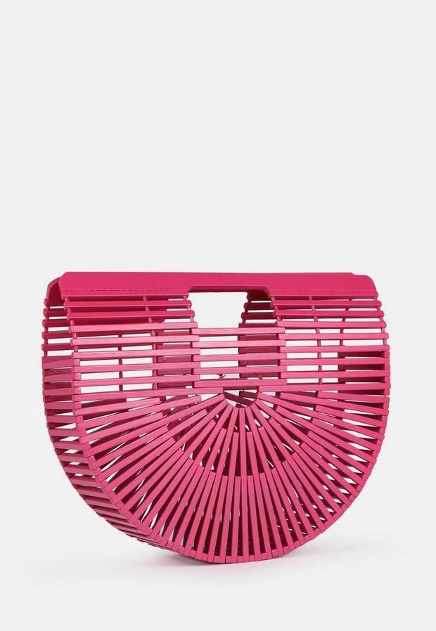 Pink Pink Bamboo Caged Bag, , large image number 2