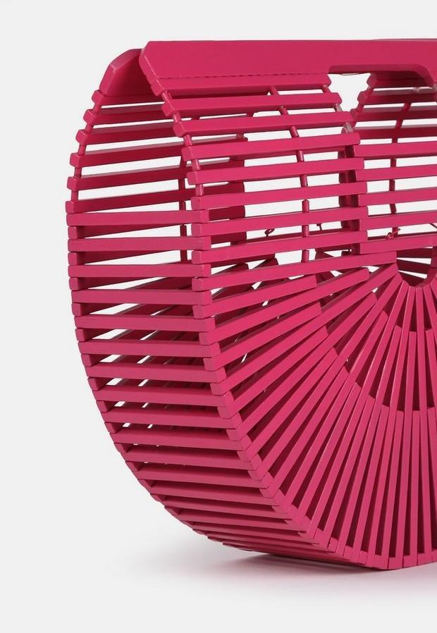 Pink Pink Bamboo Caged Bag, , large image number 3