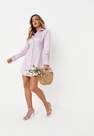 Missguided - Lilac Satin Deep Cuff Shirt Dress