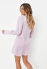 Missguided - Lilac Satin Deep Cuff Shirt Dress