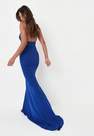 Missguided - Blue Crepe Halterneck Maxi Dress