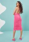Missguided - Pink Pink Ruched Tie Back Double Layer Slinky Midaxi Dress