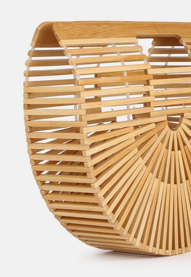 Natural Tan Bamboo Caged Bag, , large image number 3