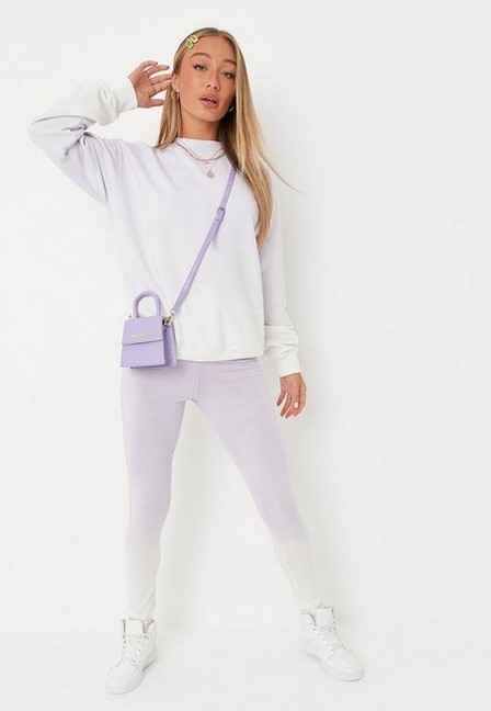 Missguided - Purple Lilac Ombre Oversized Sweatshirt