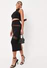 Missguided - Black Co Ord Mesh Panel Midaxi Skirt