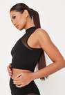 Missguided - Black Co Ord Mesh Panel Vest Top