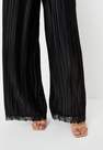Missguided - Black Black Co Ord Plisse Lace Front Wide Leg Trousers