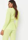 Missguided - Lime Lime Co Ord Plisse Wrap Tie Cardigan