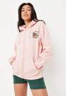 Missguided - Pink Graphic Oversized Zip Hoodie
