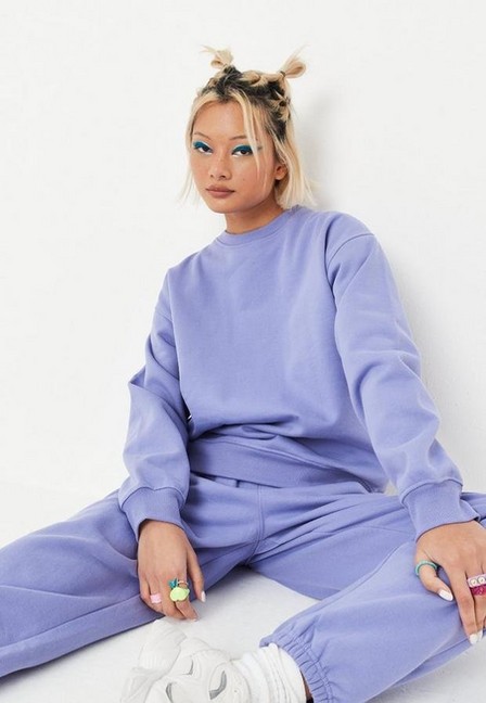 Missguided - Blue Petite Sweatshirt And Joggers Co Ord Set