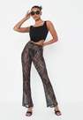 Missguided - Black Co Ord Animal Print Wide Leg Mesh Trousers
