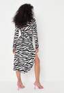 Missguided - Multi Black Zebra Print Gathered Waist Midaxi Slinky Shirt Dress