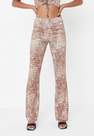 Missguided - Camel Camel Co Ord Snake Print Flared Trousers