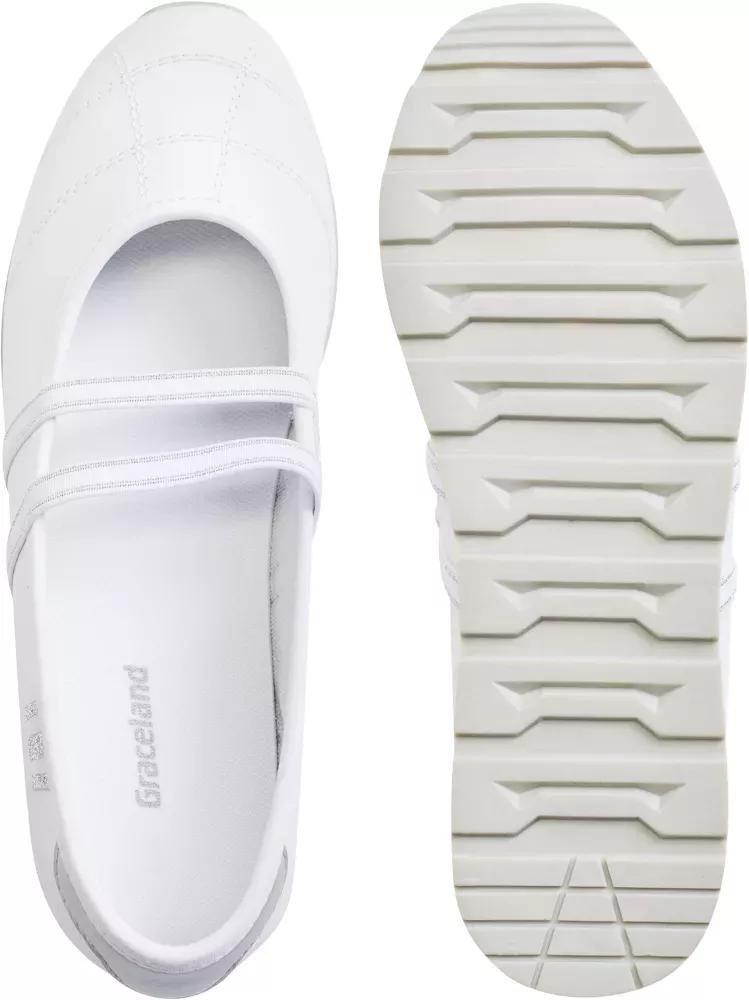 White Ballet Flats, , large image number 1