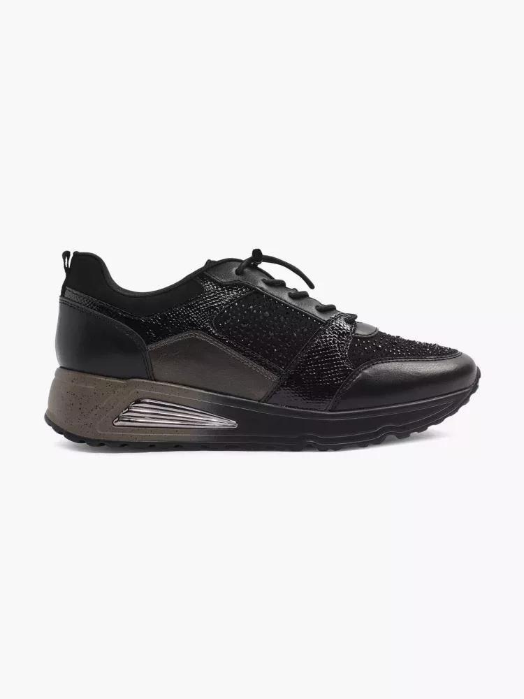 Black Embellished Slip-On Trainers, , large image number 0