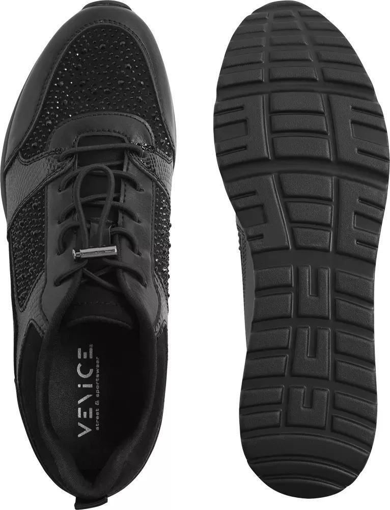 Black Embellished Slip-On Trainers, , large image number 4