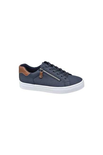 Dark Blue Sneakers With Side Zipper Style, Women, , large image number 0