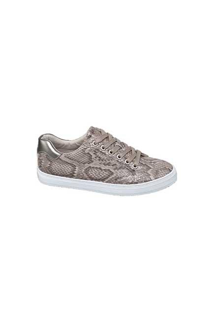 Beige Sneakers In A Snake Print Pattern, Women, , large image number 0