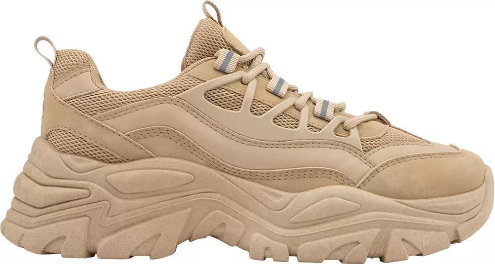 Beige Mid-Top Thick Lace Sneakers, , large image number 1