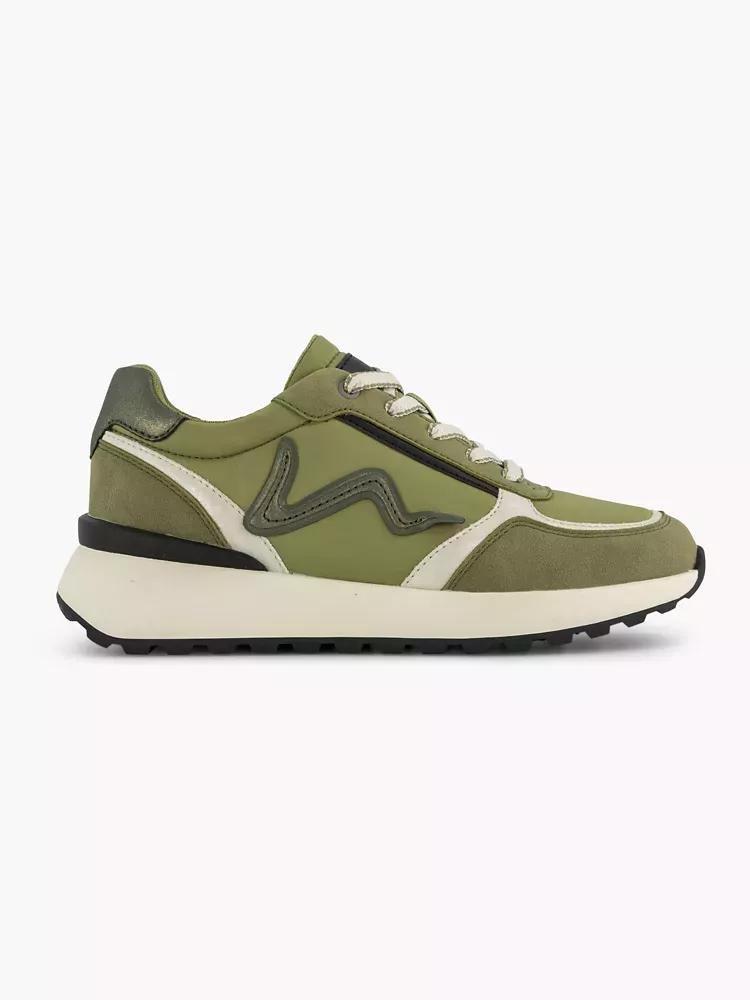 Khaki Casual Lace Up Sneakers, , large image number 0