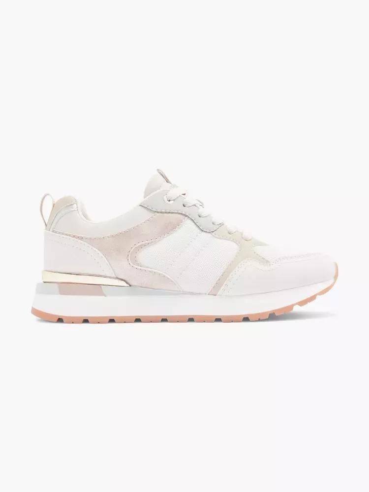 White Casual Lace Up Sneakers, , large image number 0