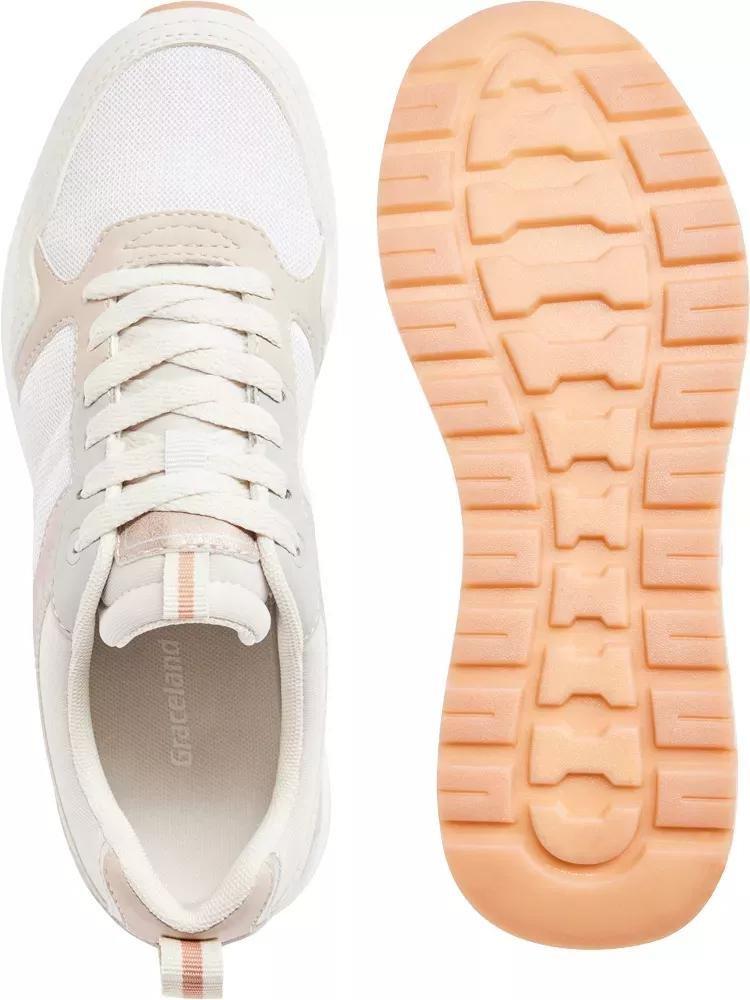 White Casual Lace Up Sneakers, , large image number 4
