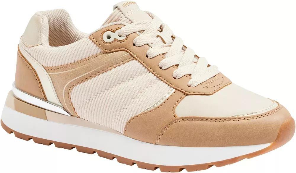 Beige Casual Lace Up Sneakers, , large image number 1