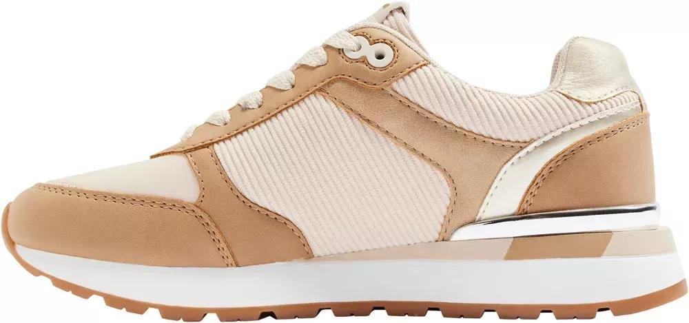 Beige Casual Lace Up Sneakers, , large image number 3