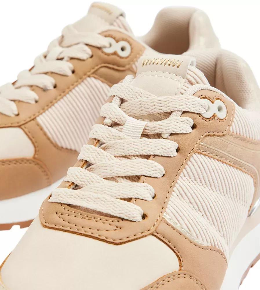Beige Casual Lace Up Sneakers, , large image number 6
