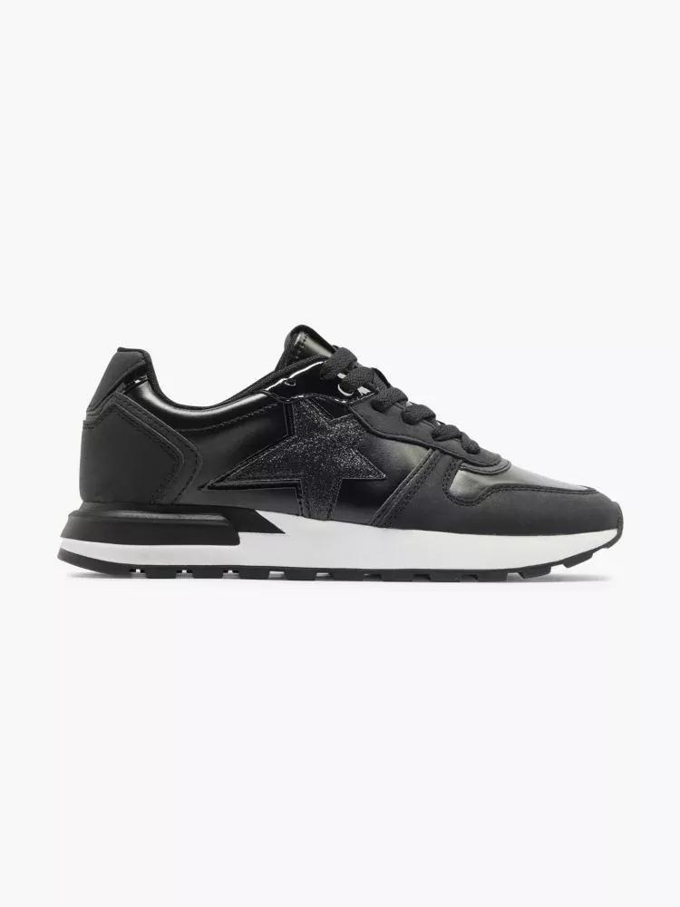 Black Lace Up Sneakers, , large image number 0