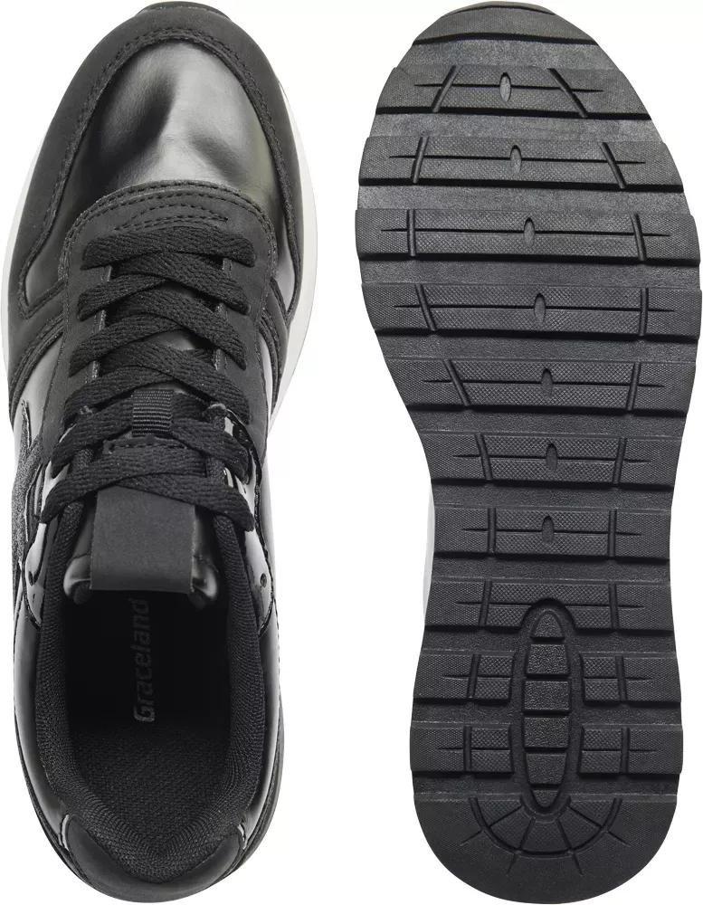 Black Lace Up Sneakers, , large image number 4