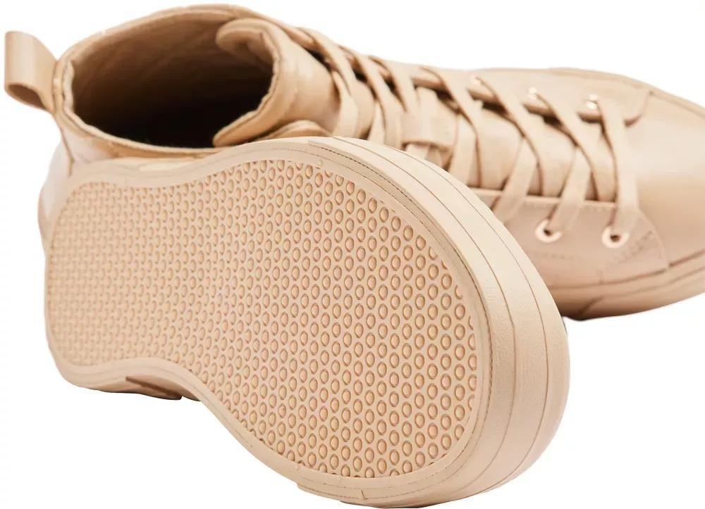 Beige Casual Lace Up Sneakers, , large image number 4