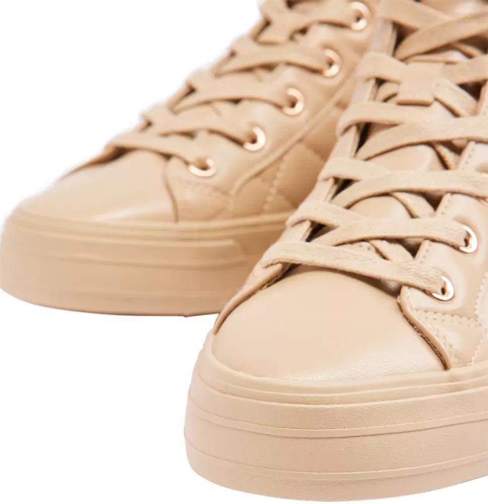 Beige Casual Lace Up Sneakers, , large image number 6