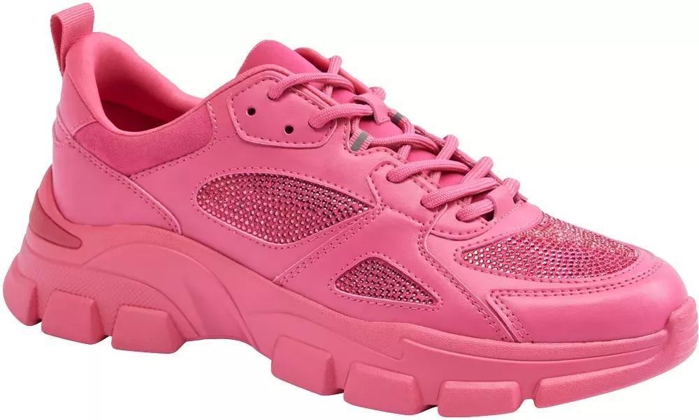 Pink Chunky Lace-Up Sneakers, , large image number 1