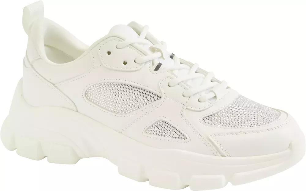 White Chunky Lace-Up Sneakers, , large image number 1