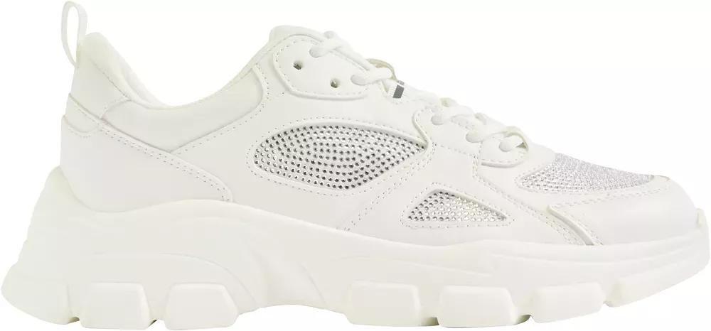 White Chunky Lace-Up Sneakers, , large image number 2
