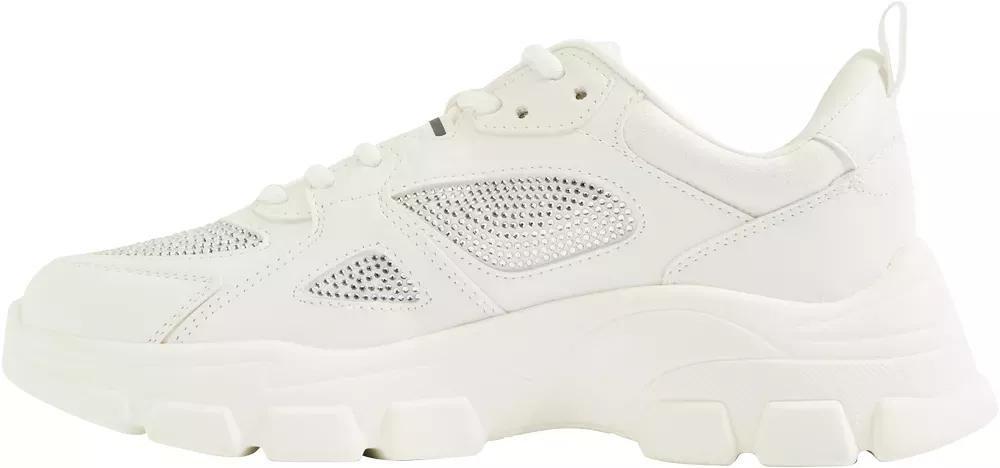 White Chunky Lace-Up Sneakers, , large image number 3