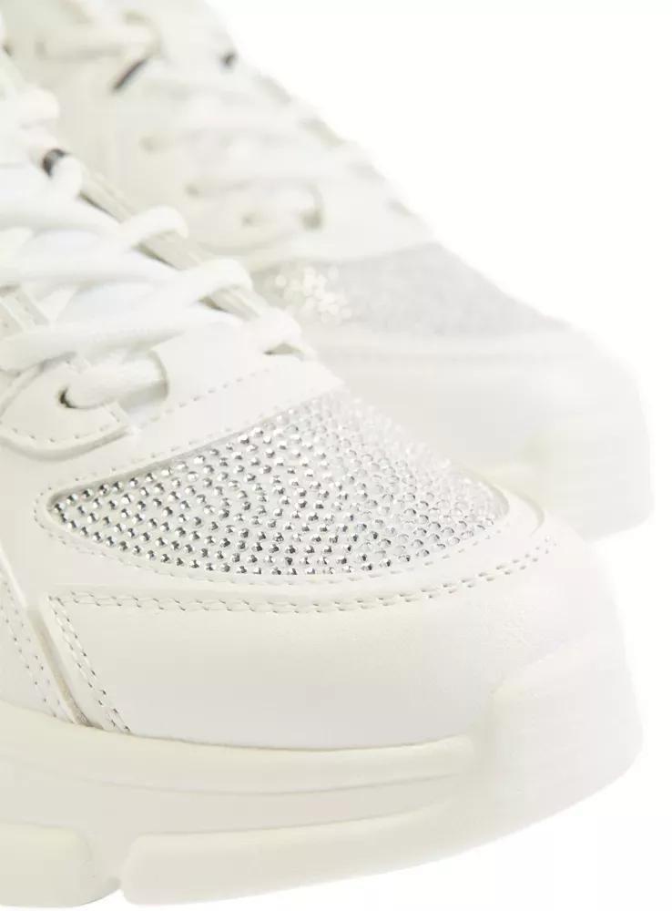 White Chunky Lace-Up Sneakers, , large image number 6