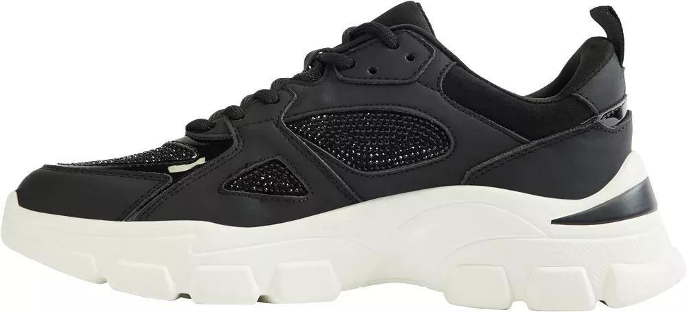 Black Chunky Lace-Up Sneakers, , large image number 3
