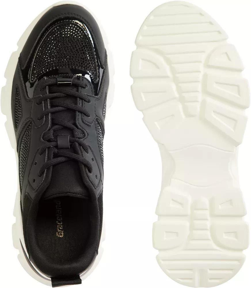 Black Chunky Lace-Up Sneakers, , large image number 4