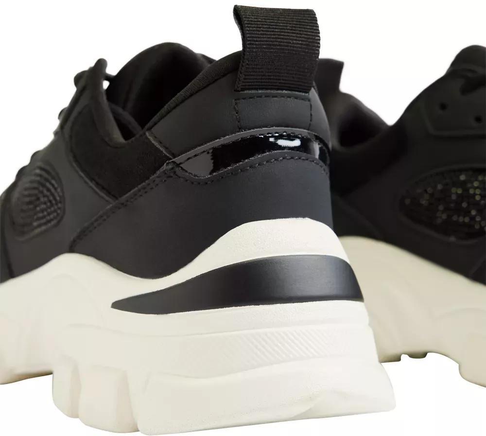 Black Chunky Lace-Up Sneakers, , large image number 5