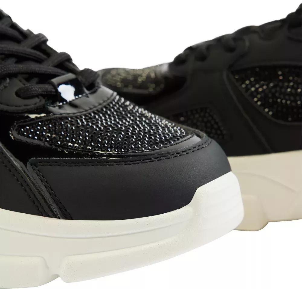Black Chunky Lace-Up Sneakers, , large image number 6