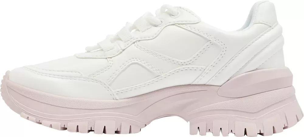 White Lace-Up Chunky Sneakers, , large image number 3