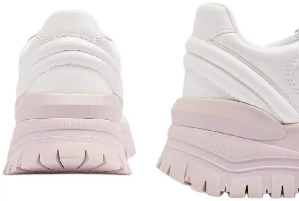 White Lace-Up Chunky Sneakers, , large image number 5