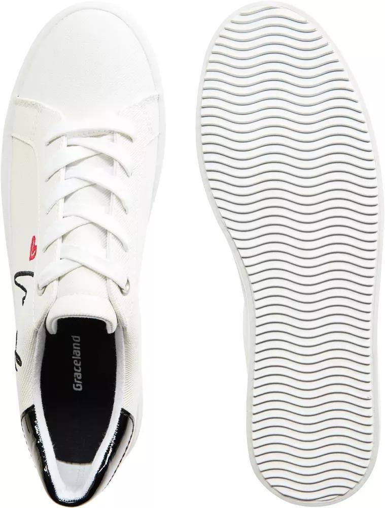 White Casual Lace Up Sneakers, , large image number 4