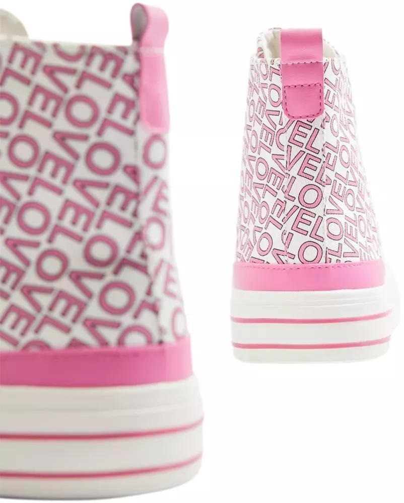 Pink Casual Lace Up Sneakers, , large image number 5